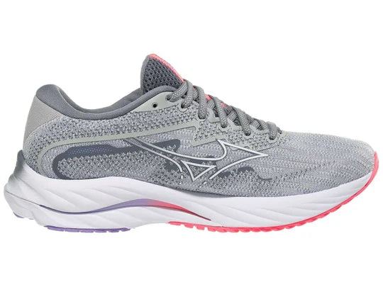 Women's Mizuno Wave Rider 27 Running Shoe, Pearl Blue-White - AtlanticCoastSports