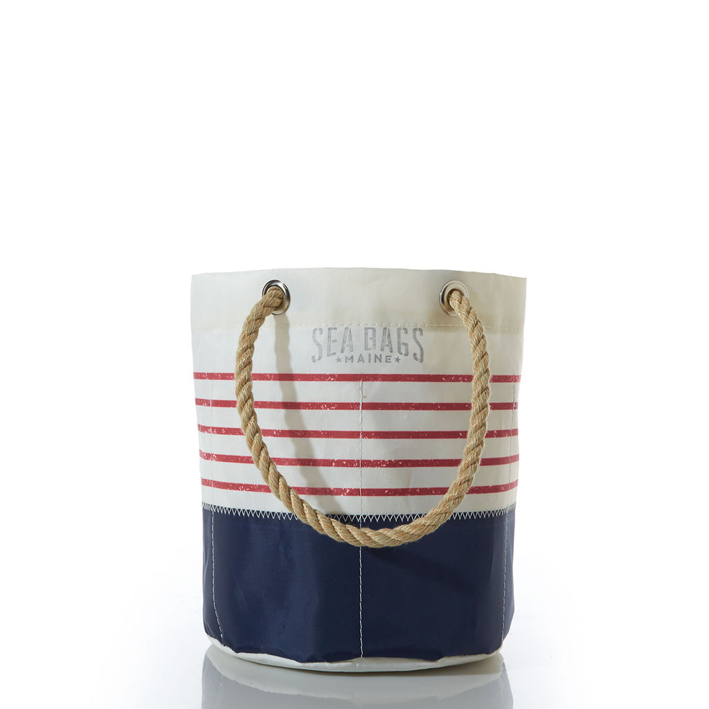 Sea Bags Red Mariner Stripe Beverage Bucket Bag