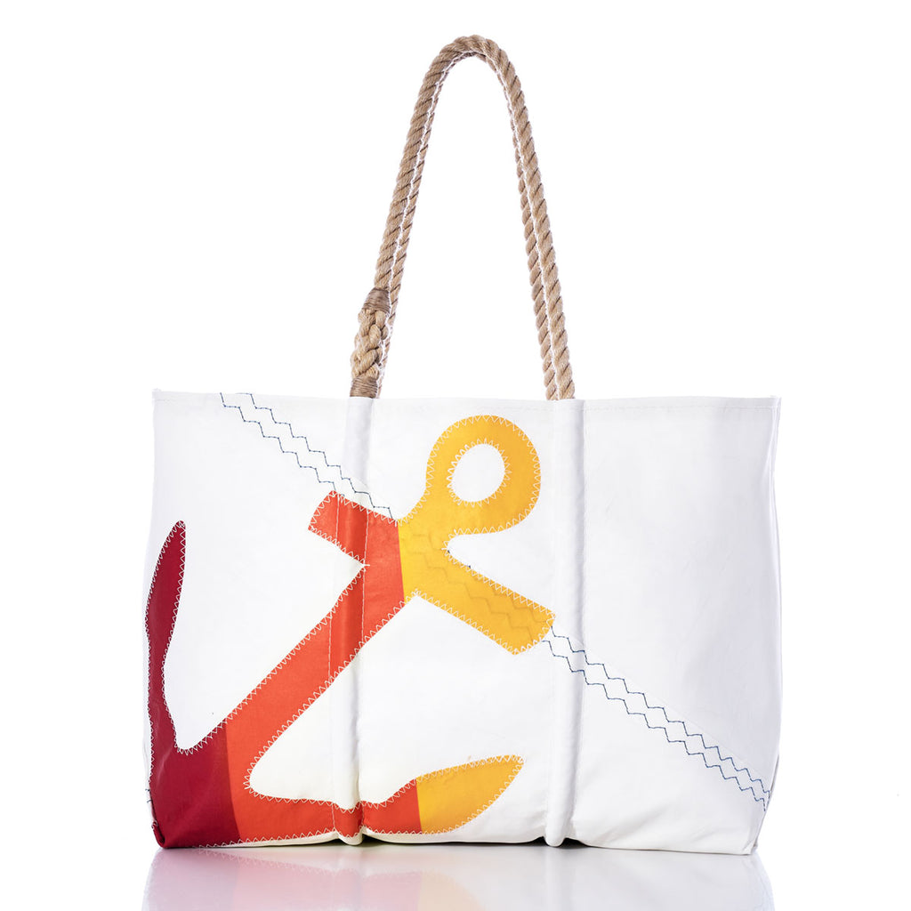 Sea Bags Rainbow Anchor Large Tote Red/Orange