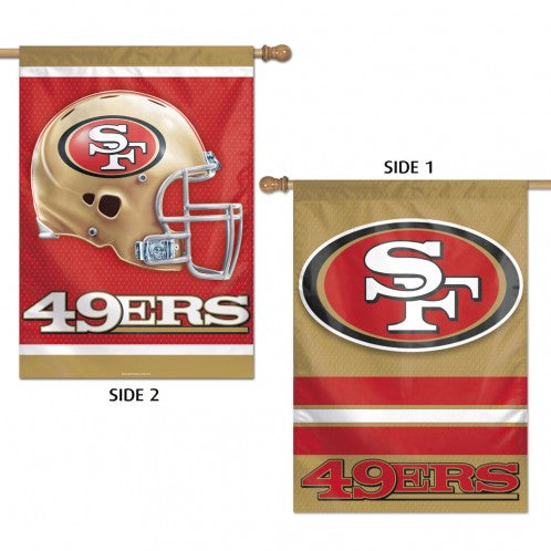 SAN FRANCISCO 49ERS VERTICAL FLAG 2 SIDED 28" X 40" - AtlanticCoastSports