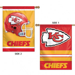 KANSAS CITY CHIEFS VERTICAL FLAG 2 SIDED 28" X 40" - AtlanticCoastSports