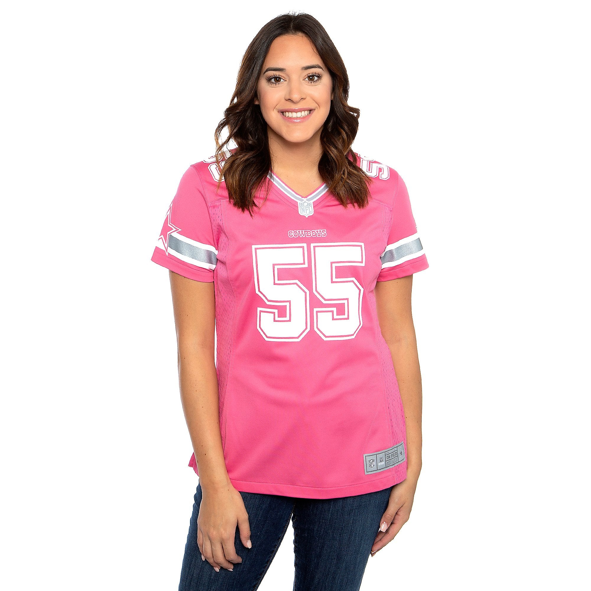 Dallas Cowboys Womens Leighton Vander Esch #55 Pink Jersey