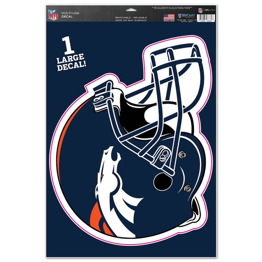 Denver Broncos Ultra Decal 11in x 17in - Helmet - AtlanticCoastSports