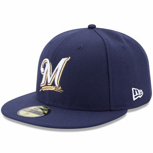 Milwaukee Brewers New Era Authentic Collection On Field 59FIFTY Fitted Hat - Navy size 7 - AtlanticCoastSports