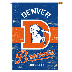 Denver Broncos Vintage Linen House Flag - AtlanticCoastSports