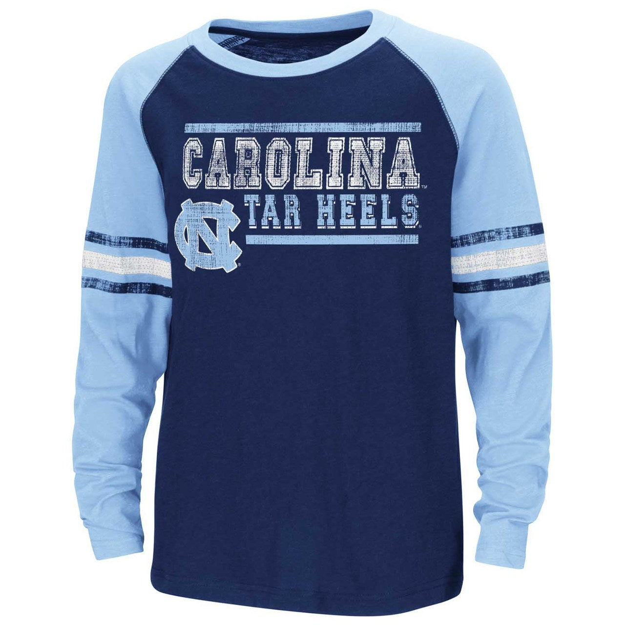 North Carolina Tar Heels Youth NCAA Marble Raglan Long Sleeve T-Shirt - Team Color - AtlanticCoastSports