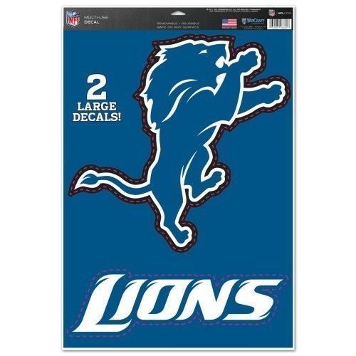Detroit Lions 11" x 17" Multi Use Decals - Auto, Walls, Windows, Cornhole - AtlanticCoastSports