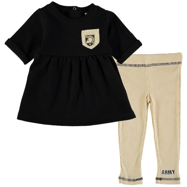 Girls Infant Colosseum Army Black Knights Pinchers of Peril Pocket T-Shirt & Leggings Set - AtlanticCoastSports