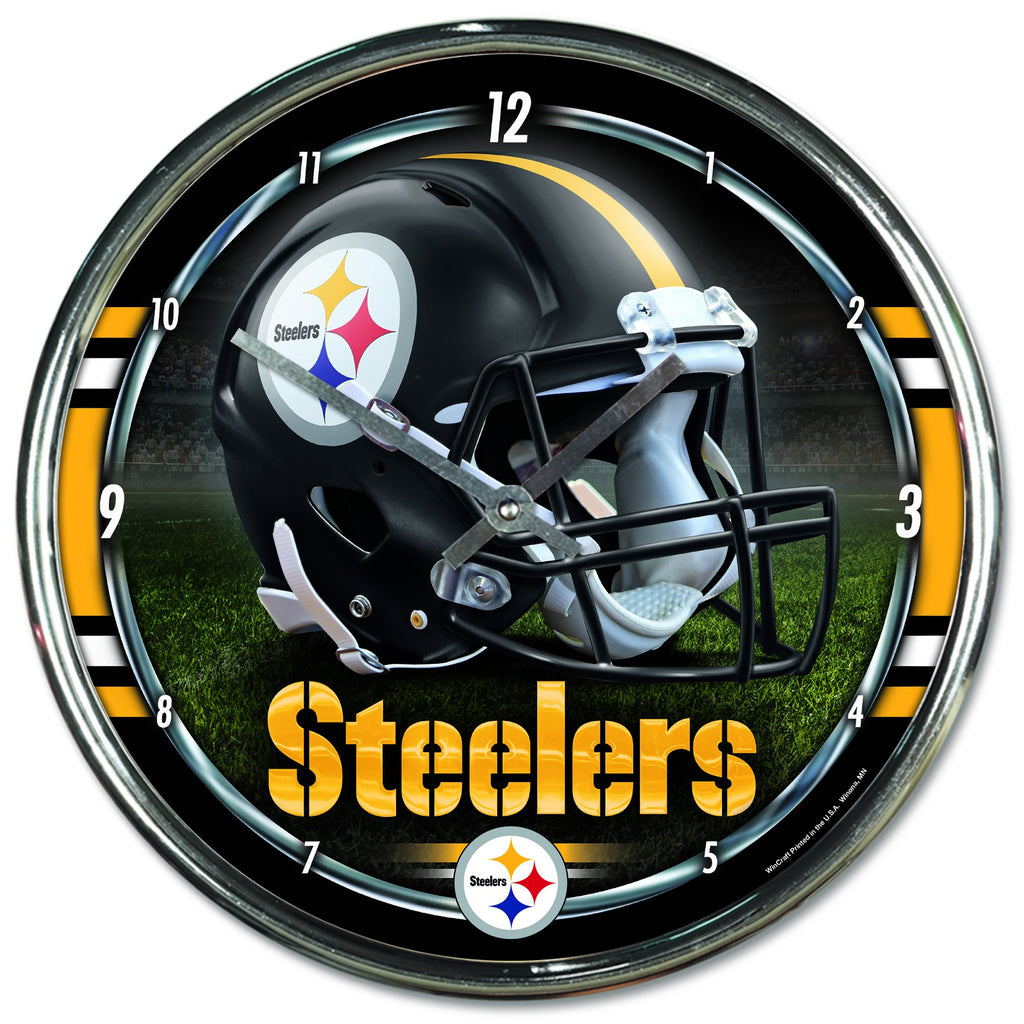 Pittsburgh Steelers Chrome Plated Clock - AtlanticCoastSports