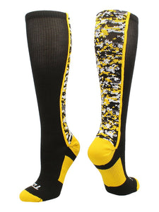 Digital Camo OTC Socks BLACK/GOLD Large Mens shoes 9 - 12 Womens 10 - 13 - AtlanticCoastSports