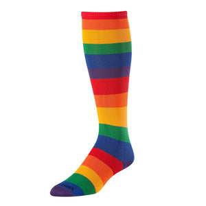 Krazisox Rainbow Stripes Over the Calf Socks Small youth shoe 12 - 4 Women 4 - 6 - AtlanticCoastSports