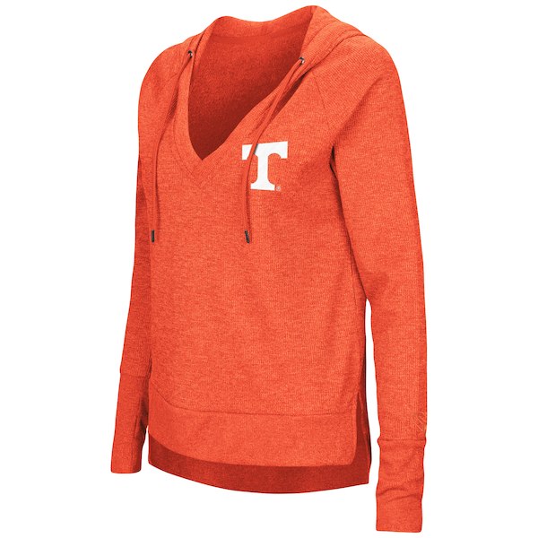 Women's Colosseum Tennessee Orange Never Doubt V-Neck Hooded Thermal - AtlanticCoastSports