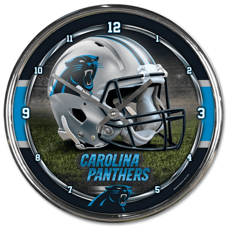 Carolina Panthers Round Chrome Wall Clock - AtlanticCoastSports
