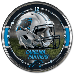 Carolina Panthers Round Chrome Wall Clock - AtlanticCoastSports