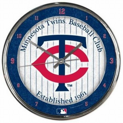 Minnesota Twins Round Chrome Wall Clock - AtlanticCoastSports
