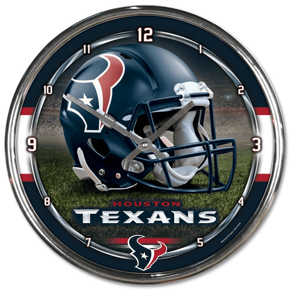 Houston Texans Round Chrome Wall Clock - AtlanticCoastSports