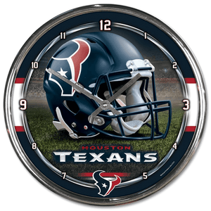 Houston Texans Round Chrome Wall Clock - AtlanticCoastSports
