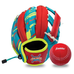 Franklin AIRTECH Fielding Glove with Ball - 9"  ROYAL/RED - AtlanticCoastSports