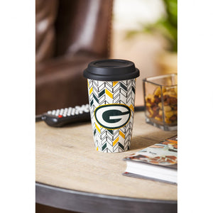 Green Bay Packers Chevron Double-Wall Travel Cup - AtlanticCoastSports