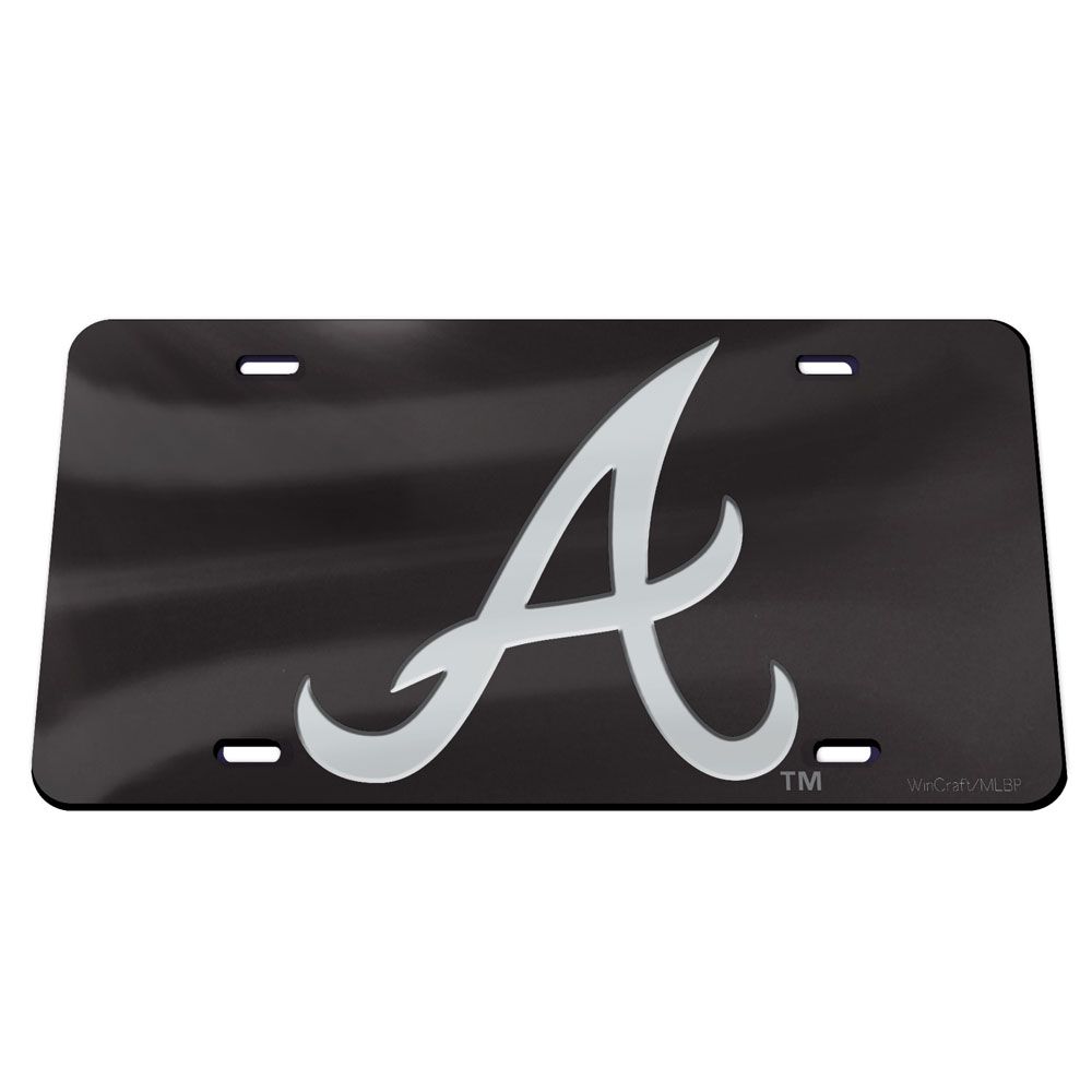 Atlanta Braves Black Acrylic Classic License Plates - AtlanticCoastSports