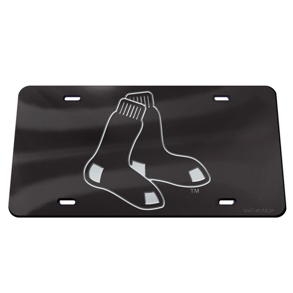 Boston Red Sox Black Acrylic Classic License Plates - AtlanticCoastSports