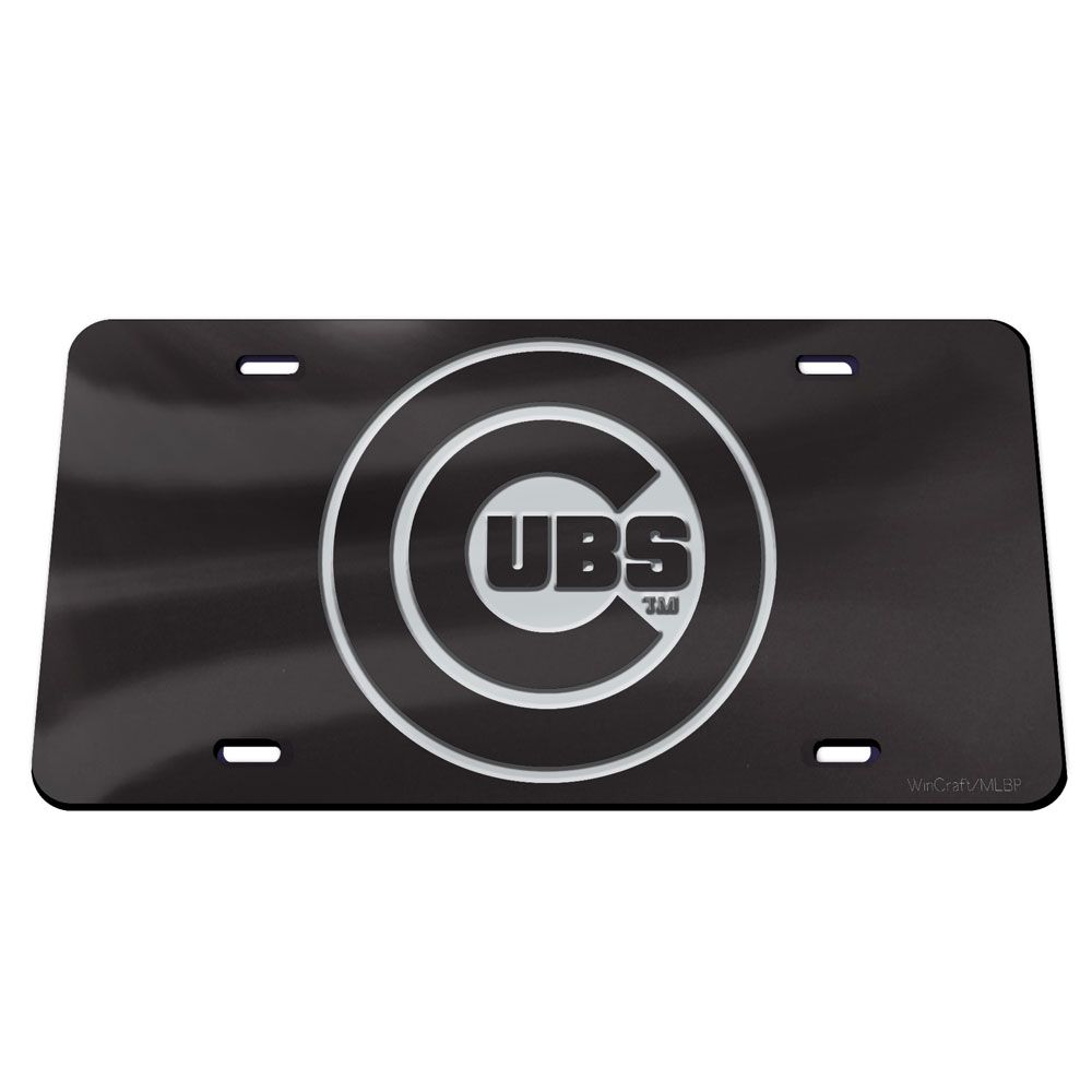 Chicago Cubs Black Acrylic Classic License Plate - AtlanticCoastSports