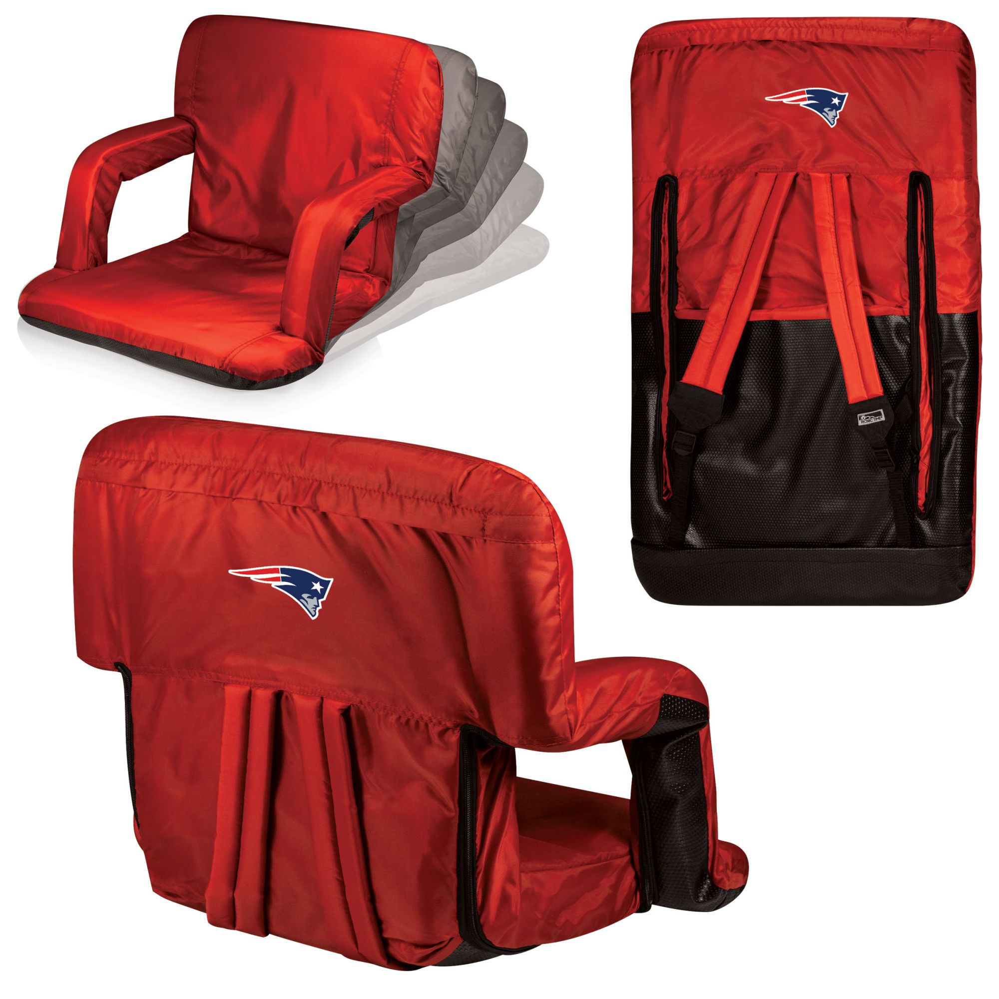 New England Patriots Ventura Portable Reclining Stadium Seat - AtlanticCoastSports