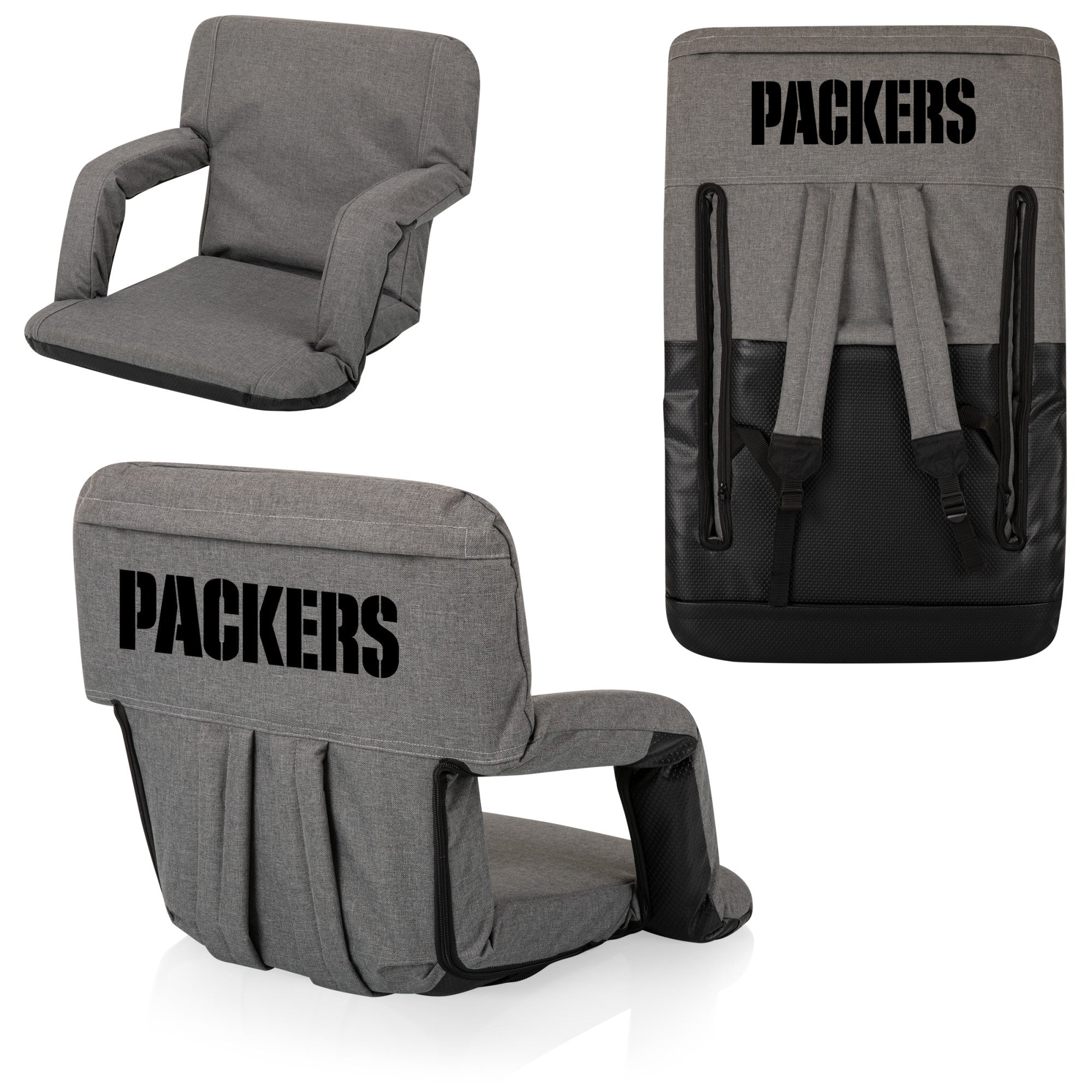 Green Bay Packers Ventura Portable Reclining Stadium Seat - AtlanticCoastSports