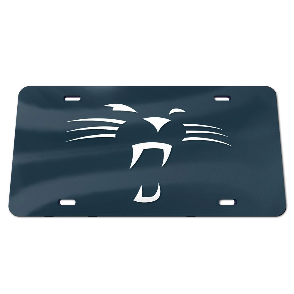 Carolina Panthers Whiskers Black Acrylic Classic License Plate - AtlanticCoastSports