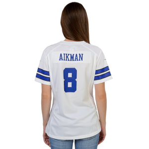 Dallas Cowboys Womens  Troy Aikman #8 Nike White Game Replica Jersey - AtlanticCoastSports