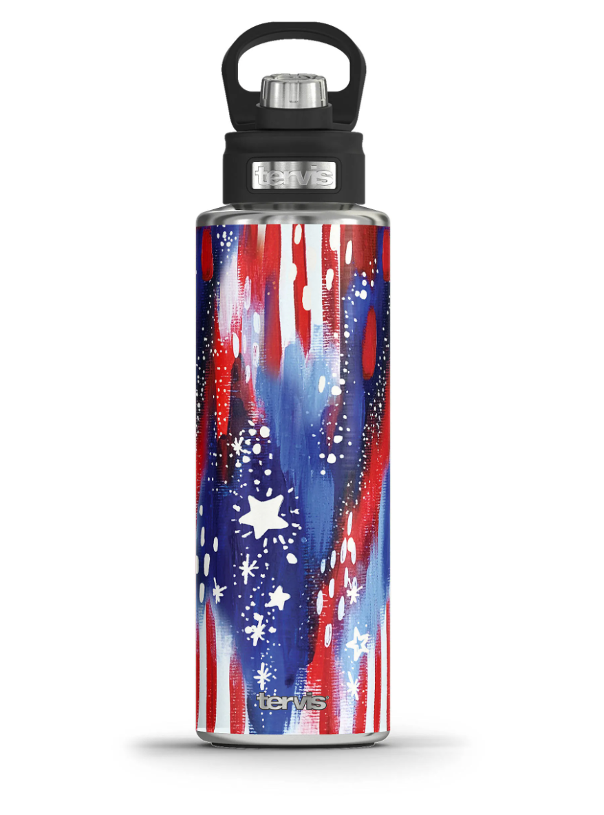 EttaVee Americana Stars Stainless Steel Wide Mouth Bottle with Deluxe Spout Lid - AtlanticCoastSports