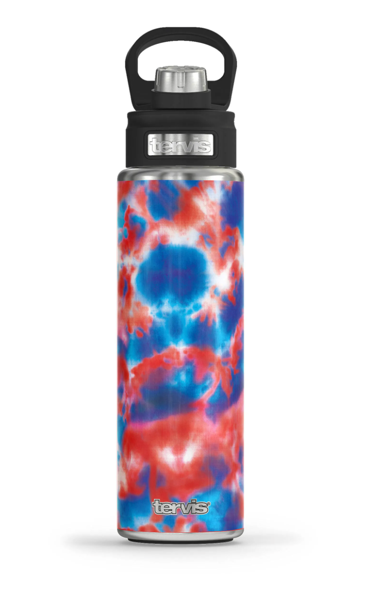 Americana Tie Dye Stainless Steel Wide Mouth Bottle with Deluxe Spout Lid - AtlanticCoastSports