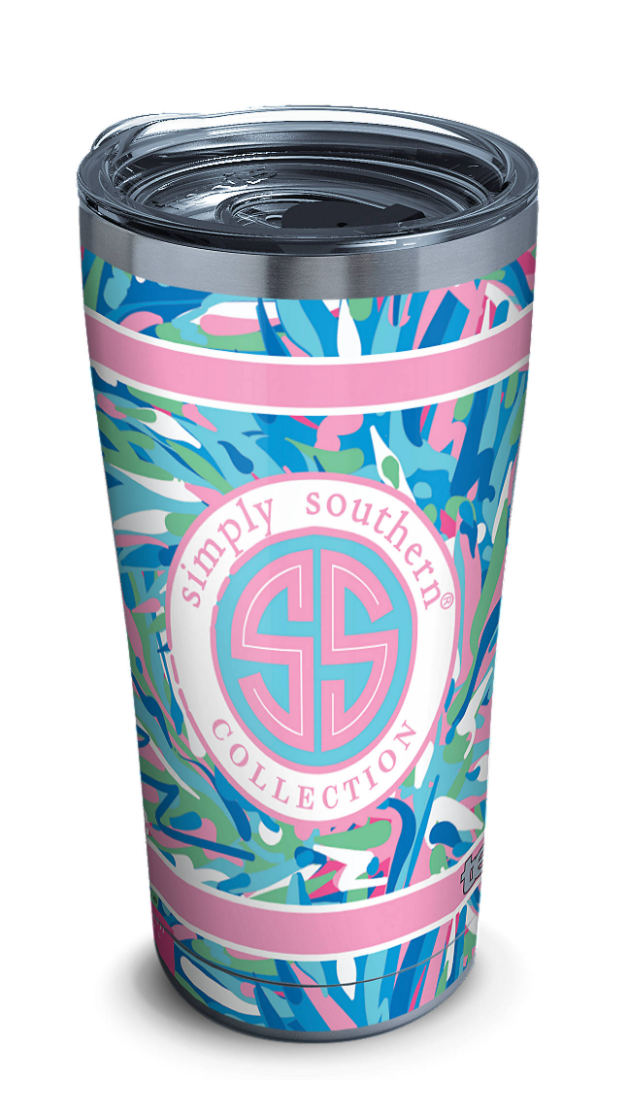 Simply Southern® - Palm Pattern Simply Southern Stainless Steel With Slider Lid - AtlanticCoastSports