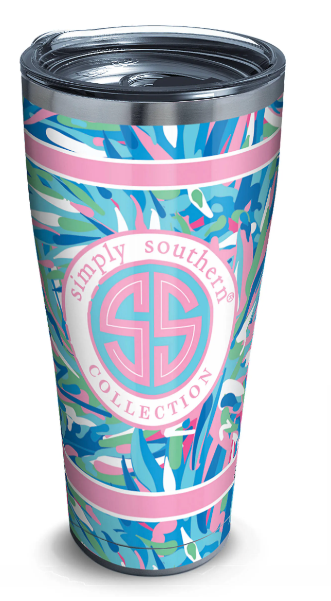 Simply Southern® - Palm Pattern Simply Southern Stainless Steel With Slider Lid - AtlanticCoastSports