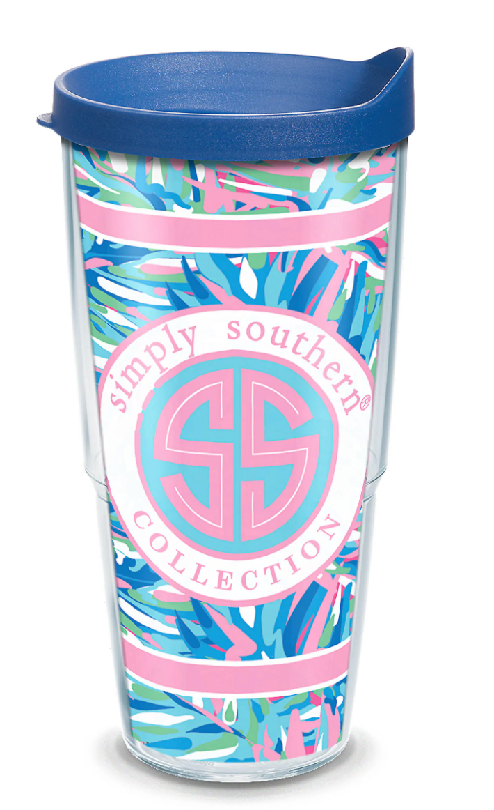 Simply Southern® - Palm Pattern Simply Southern Wrap With Travel Lid - AtlanticCoastSports