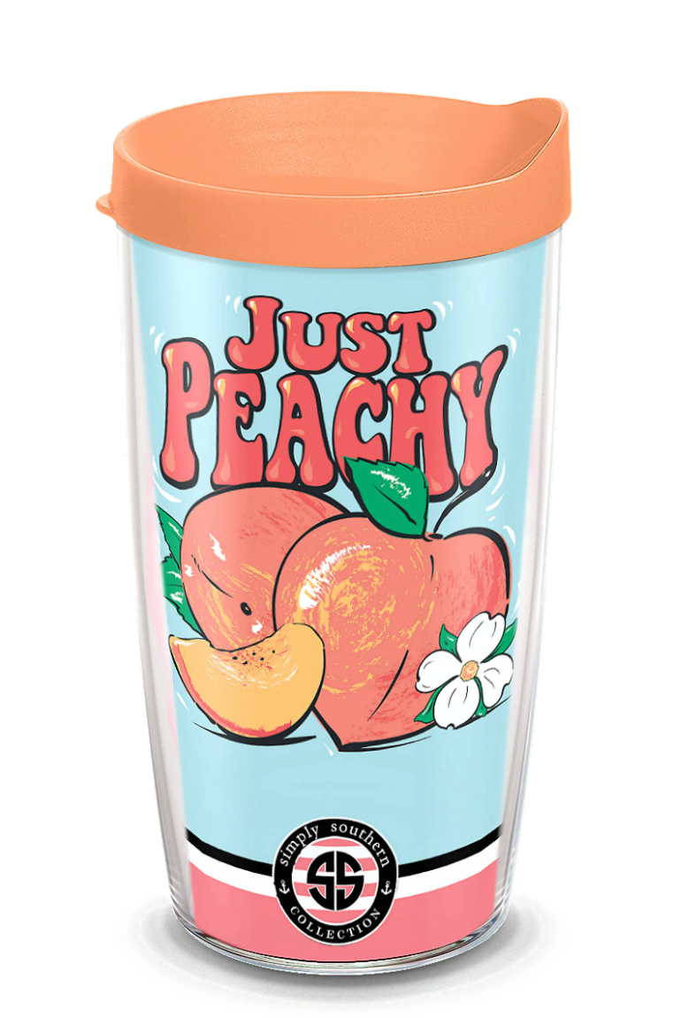 Simply Southern® - Just Peachy Simply Southern Wrap With Travel Lid - AtlanticCoastSports