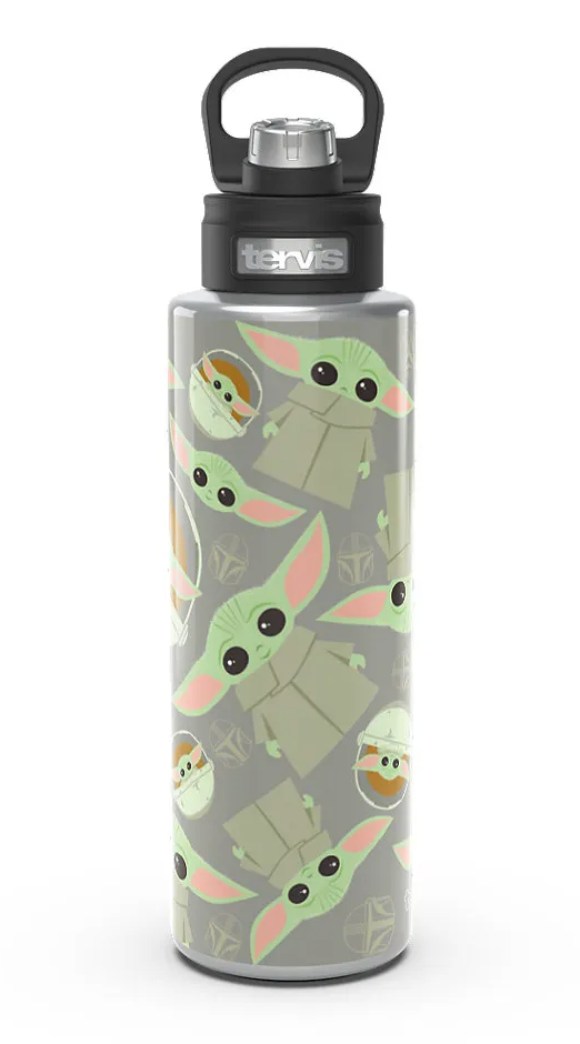 Mandalorian - Child Pattern Stainless Steel Wide Mouth Bottle with Deluxe Spout Lid - AtlanticCoastSports