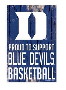 Duke Blue Devils Wood Sign 11" X 17" 1/4" Thick - AtlanticCoastSports