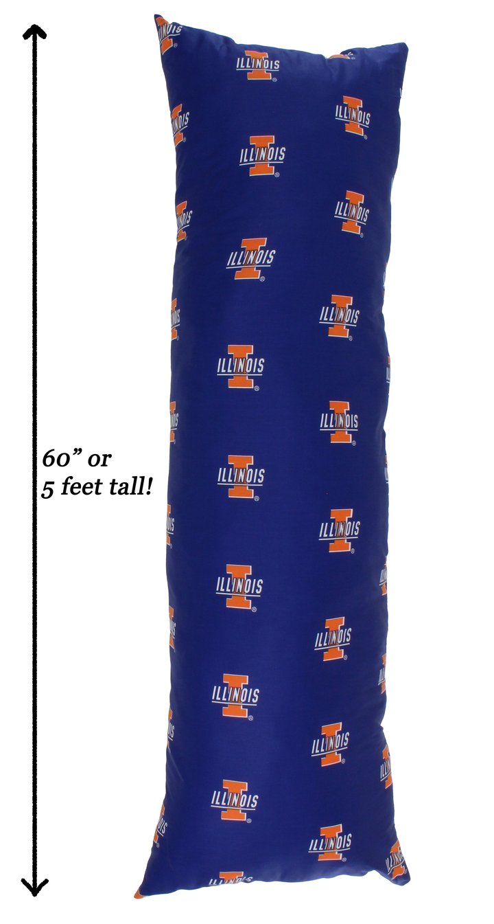 NCAA Illinois Fighting Illini Printed Body Pillow - AtlanticCoastSports