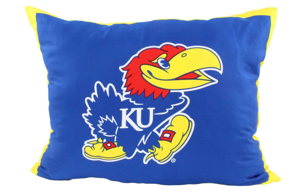 NCAA Kansas Jayhawks Fully Stuffed Big Logo Pillow - AtlanticCoastSports