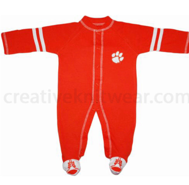 Clemson Tigers Sports Shoe Footed Romper - AtlanticCoastSports