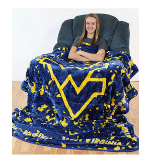 NCAA West Virginia Mountaineers Huge Raschel Throw Blanket - AtlanticCoastSports