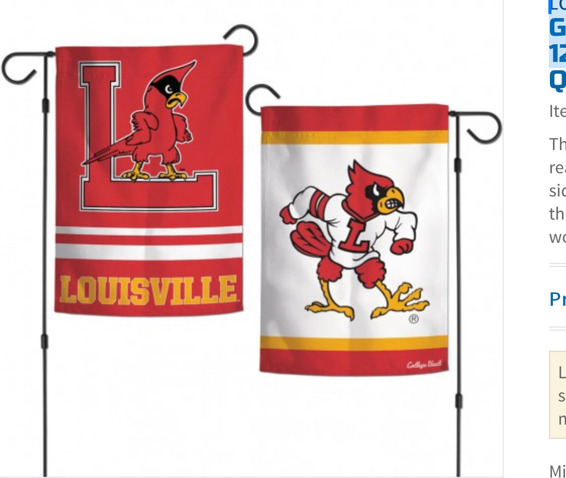 Louisville Cardinals 2 Sided Garden Flag 12.5" X 18" - AtlanticCoastSports