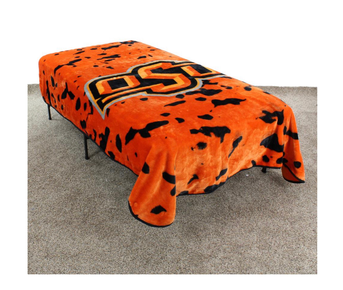 NCAA Oklahoma State Cowboys Huge Raschel Throw Blanket - AtlanticCoastSports