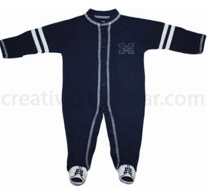 Michigan Wolverines Sports Shoe Footed Romper - AtlanticCoastSports