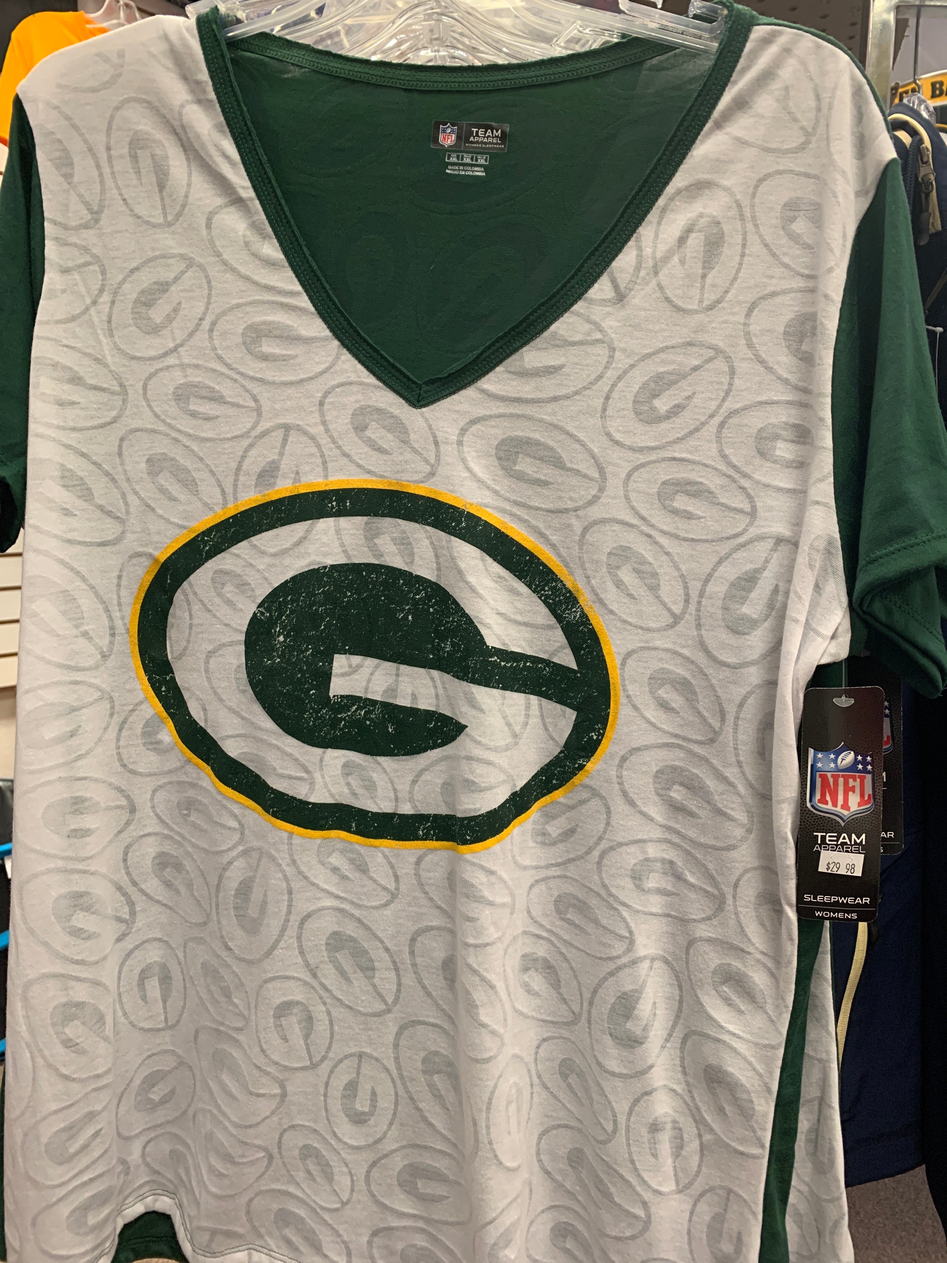 Green Bay Packers Ladies Sleep Wear T’s - AtlanticCoastSports