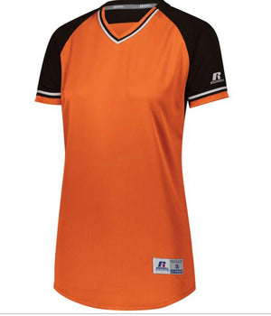 Russell Custom  Printed Ladies Classic V-Neck Softball Jerseys - AtlanticCoastSports