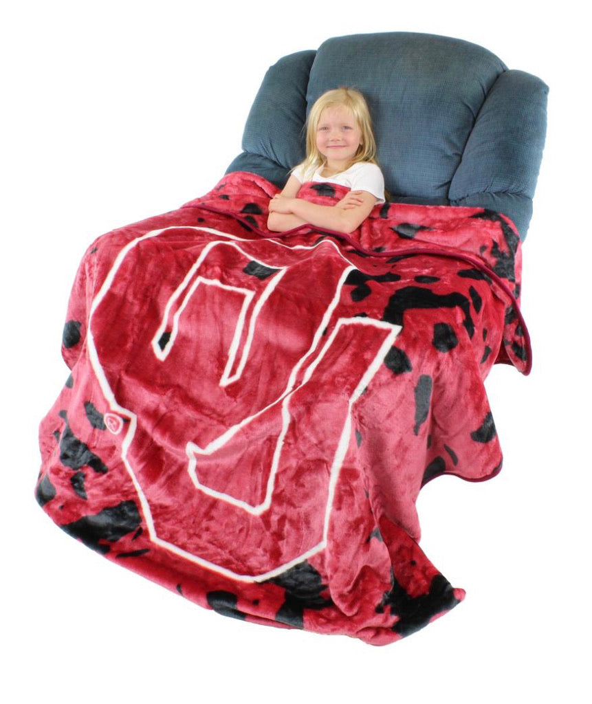 NCAA Oklahoma Sooners Huge Raschel Throw Blanket - AtlanticCoastSports