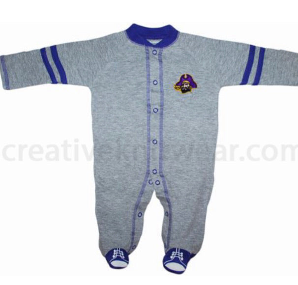 East Carolina Pirates Sports Shoe Footed Romper - AtlanticCoastSports