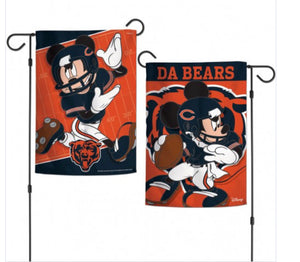 Chicago Bears Mickey Mouse 2 Sided Garden Flag 12.5" X 18" - AtlanticCoastSports